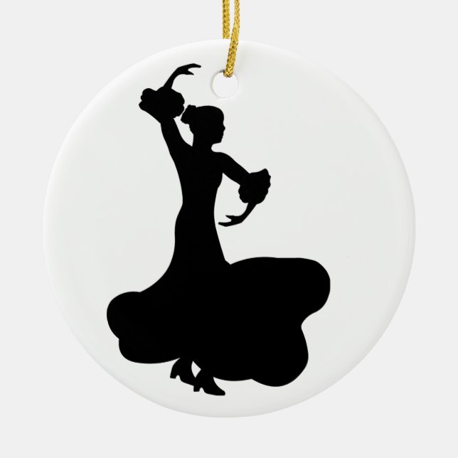Flamenco Dancer Ceramic Ornament (Front)