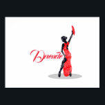 Flamenco Dancer Duende Poster<br><div class="desc">Flamenco Dancer distressed design in red and black. She's holding a fan and standing on a platform.</div>