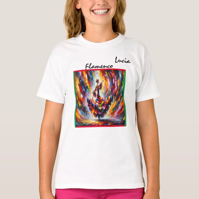 Flamenco Dancer Girl's  T-Shirt (Front)