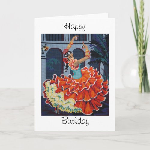 Flamenco Dancer Happy Birthday Card