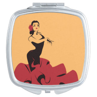 flamenco dancer in a spectacular pose compact mirror
