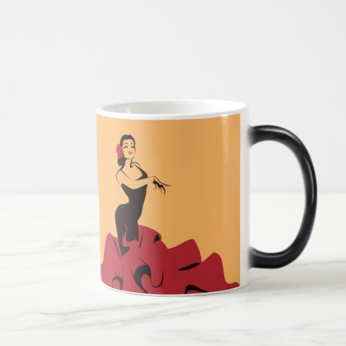 flamenco dancer in a spectacular pose magic mug