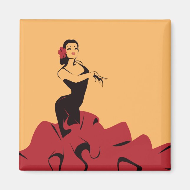 flamenco dancer in a spectacular pose magnet (Front)