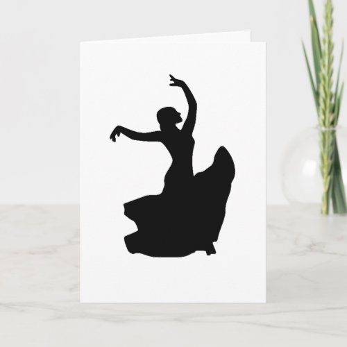 Flamenco Dancer in White Circle Card