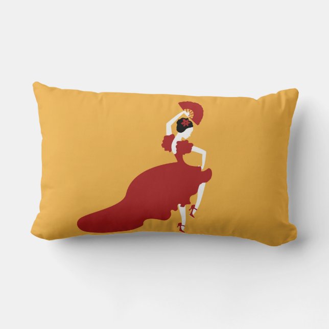 Flamenco Dancer Lumbar Pillow (Back)