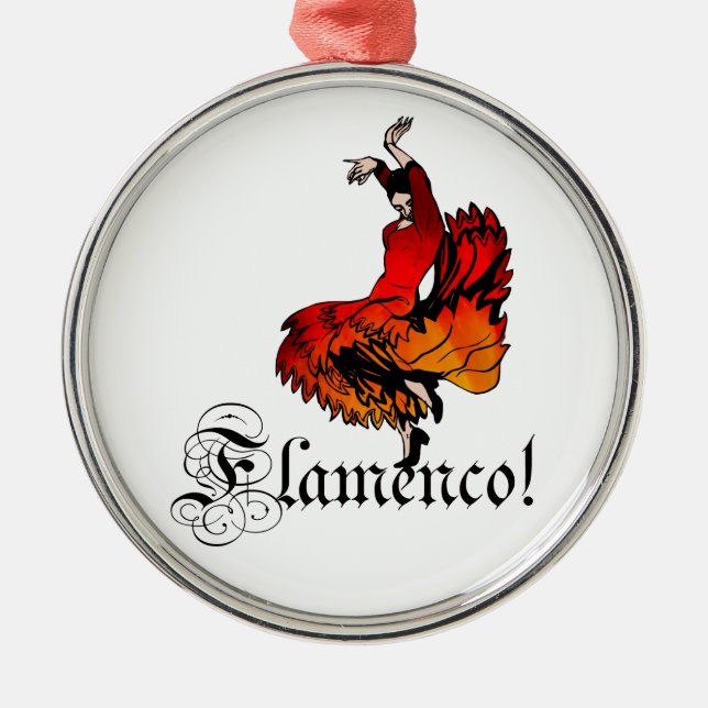 Flamenco Dancer Metal Ornament (Front)