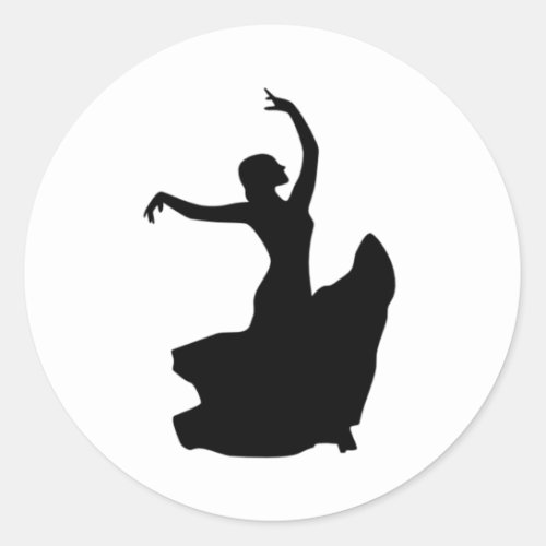 Flamenco Dancer Only Classic Round Sticker