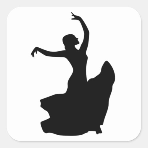 Flamenco Dancer Only Square Sticker