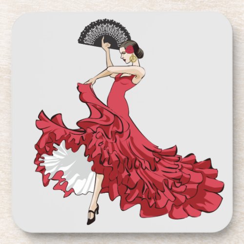 Flamenco Dancer Plastic Coasters