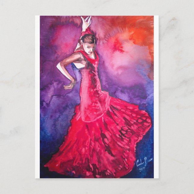 FLAMENCO DANCER POSTCARD (Front)