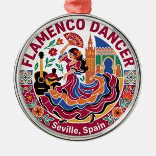 Flamenco Dancer Spain Metal Ornament