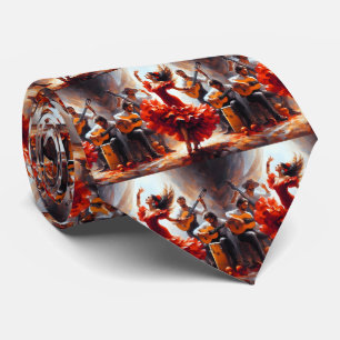 Flamenco Dancer Spanish Music Band Neck Tie