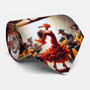 Flamenco Dancer Spanish Music Band  Neck Tie