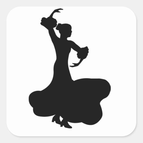Flamenco Dancer Square Sticker