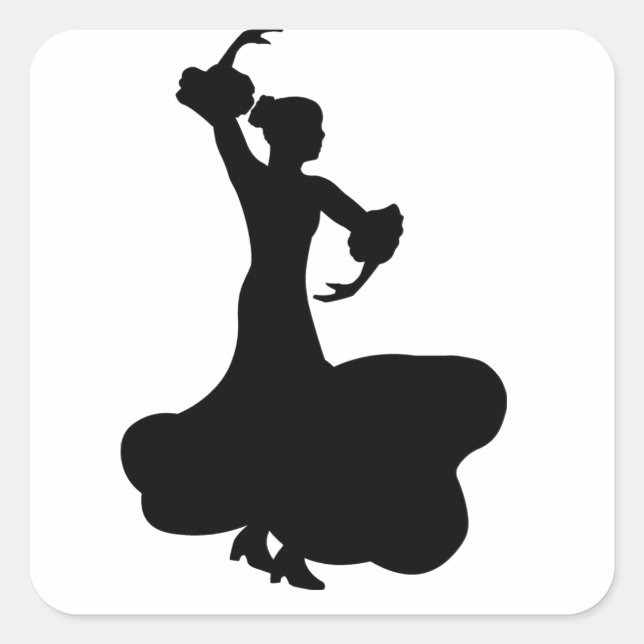 Flamenco Dancer Square Sticker (Front)