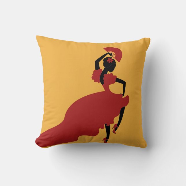 Flamenco Dancer Throw Pillow (Front)