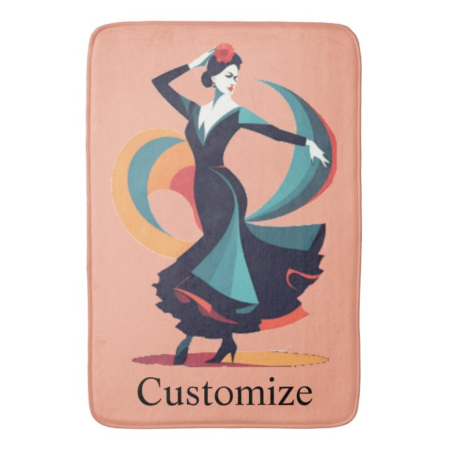 Flamenco Dancer Thunder_Cove Bath Mat (Front Vertical)
