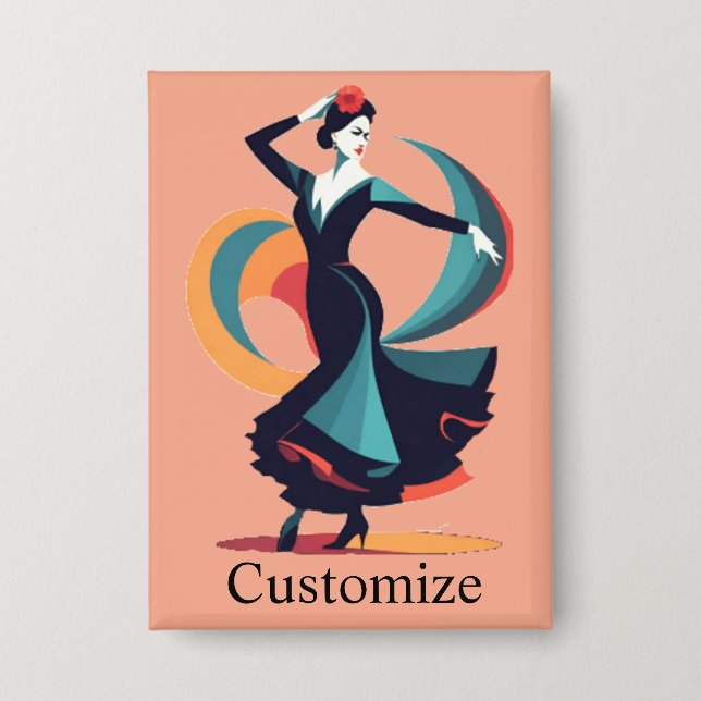 Flamenco Dancer Thunder_Cove Button (Front)