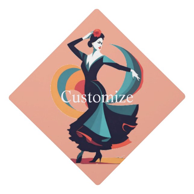 Flamenco Dancer Thunder_Cove Graduation Cap Topper (Front)