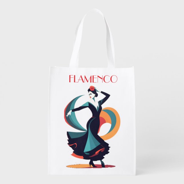 Flamenco Dancer Thunder_Cove Grocery Bag (Back)