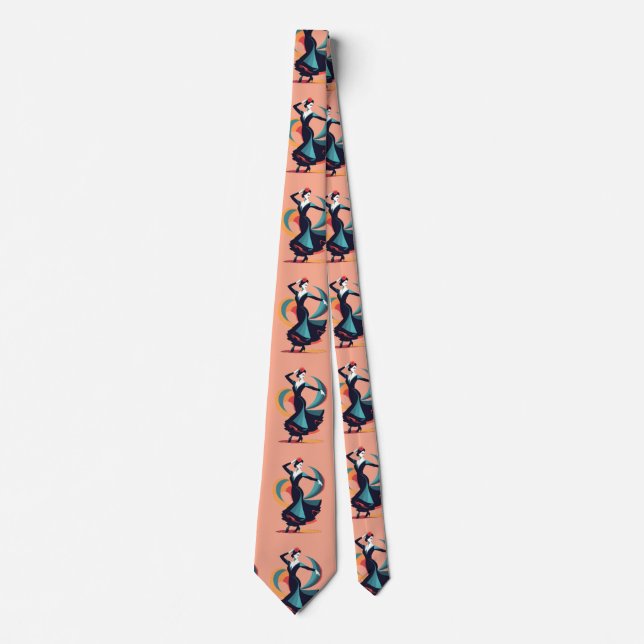 Flamenco Dancer Thunder_Cove Neck Tie (Front)