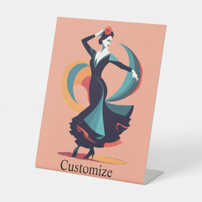 Flamenco Dancer Thunder_Cove Pedestal Sign (Front)