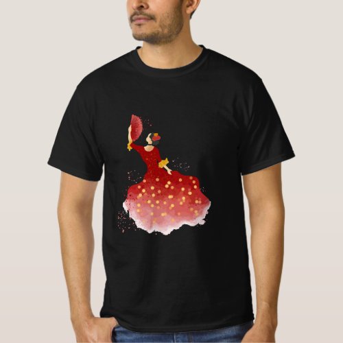 Flamenco Dancer Traditional Spanish folkloric musi T_Shirt