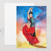 FLAMENCO DANCER watercolour (Front/Back)