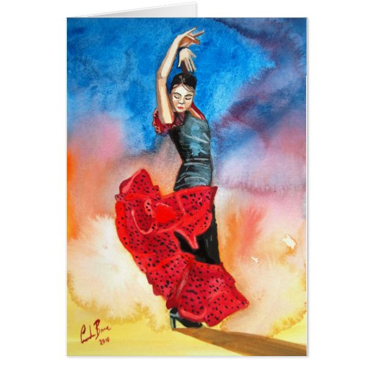 FLAMENCO DANCER watercolour Cards (Front)
