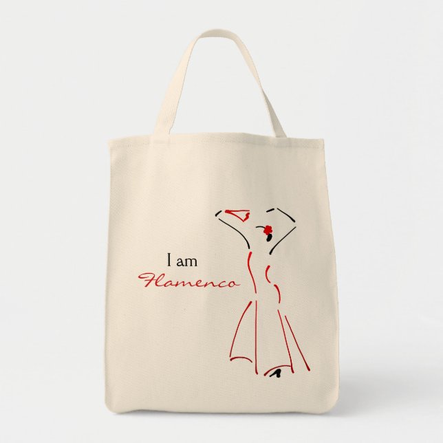 Flamenco Dancer with Customizable Slogan Tote Bag (Front)