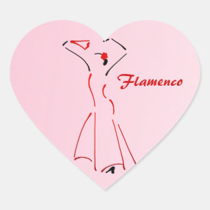 Flamenco Dancer with Customizable Text Heart Sticker
