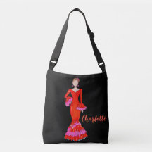 Flamenco dancer with orange dress