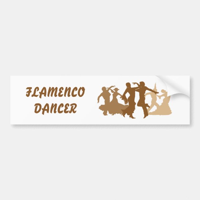 Flamenco Dancers Illustration Bumper Sticker (Front)