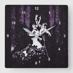 Flamenco Dancers Square Wall Clock