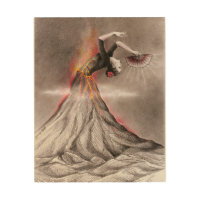 Flamenco dancing woman volcano surreal pencil