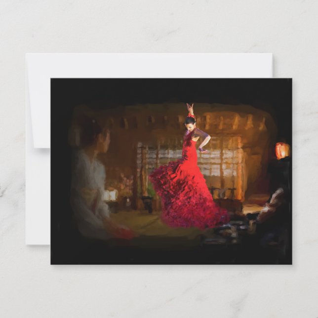 Flamenco fire lights a tea house in Tokyo, Japan Invitation (Front)