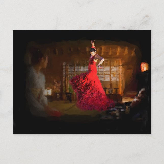 Flamenco fire lights a tea house in Tokyo, Japan Postcard (Front)