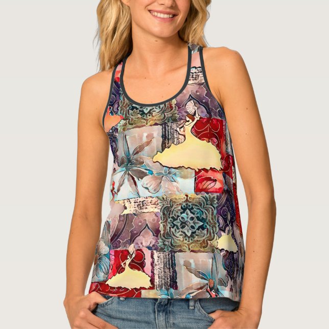 Flamenco Garden Women's Tank Top (Front)