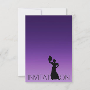 Flamenco Latin Dance Party Purple Lavanda Ombre Invitation