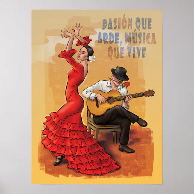 Flamenco Passion – Spanish Art Poster | Zazzle