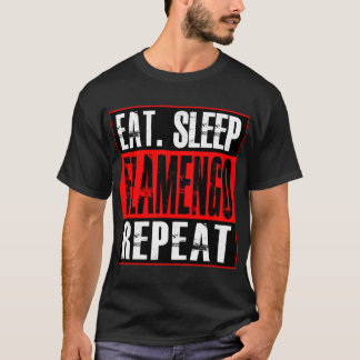 Flamengo Soccer - Camisa Eat Sleep Flamengo Repeat T-Shirt