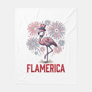 Flamerica Flamingo Patriotic Vintage Shirt Design_ Fleece Blanket