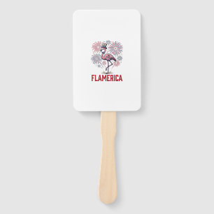 Flamerica Flamingo Patriotic Vintage Shirt Design_ Hand Fan