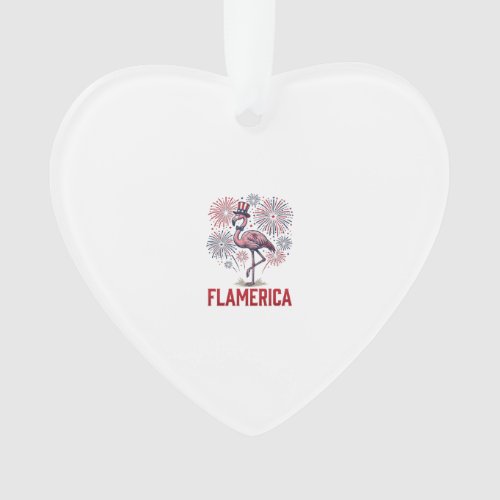 Flamerica Flamingo Patriotic Vintage Shirt Design_ Ornament
