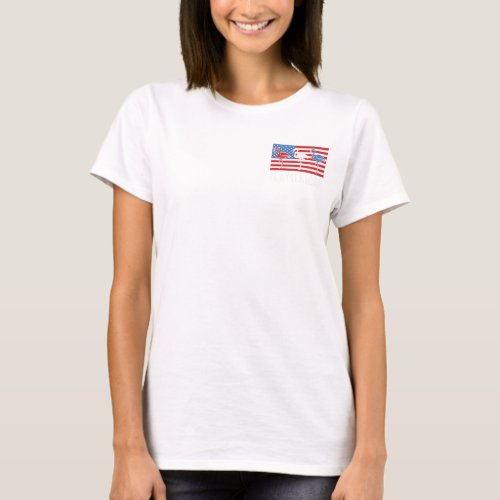Flamerican Flamingo American Flag T_Shirt