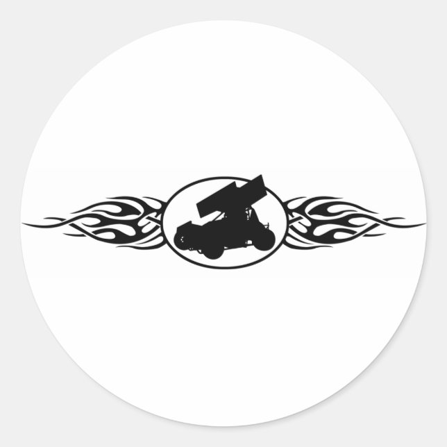 Flames1 Classic Round Sticker (Front)