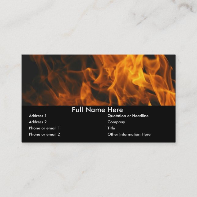 Flames and FIre Business Card (Front)