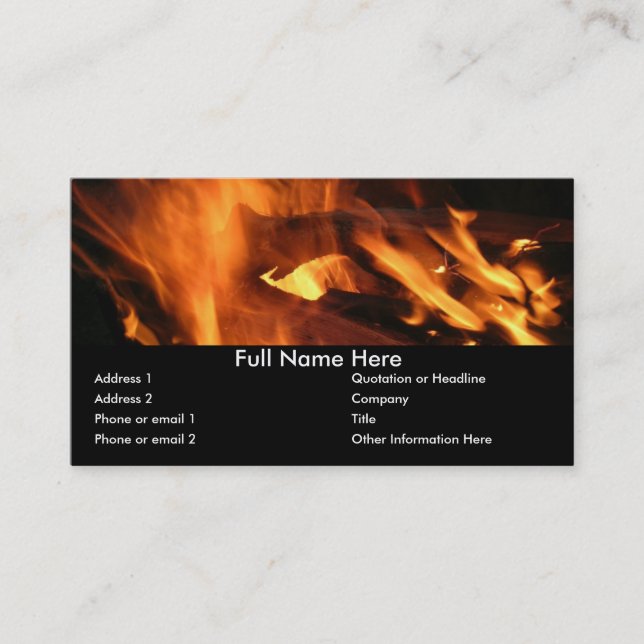 Flames and FIre Business Card (Front)