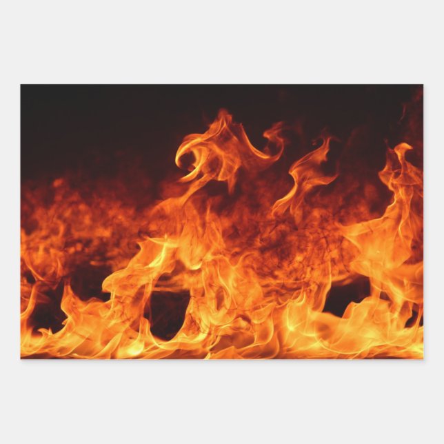 Flames and Fire Wrapping Paper Sheets (Front 2)