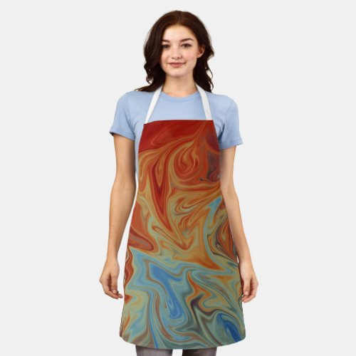 Flames And Water Abstract Design  Best fine art Apron